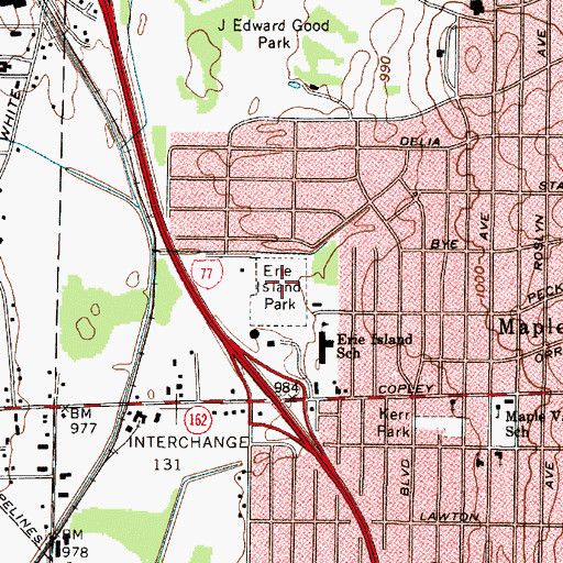 Topographic Map of Erie Island Park, OH