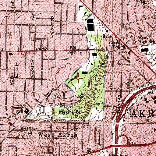 Topographic Map of Childrens Zoo, OH