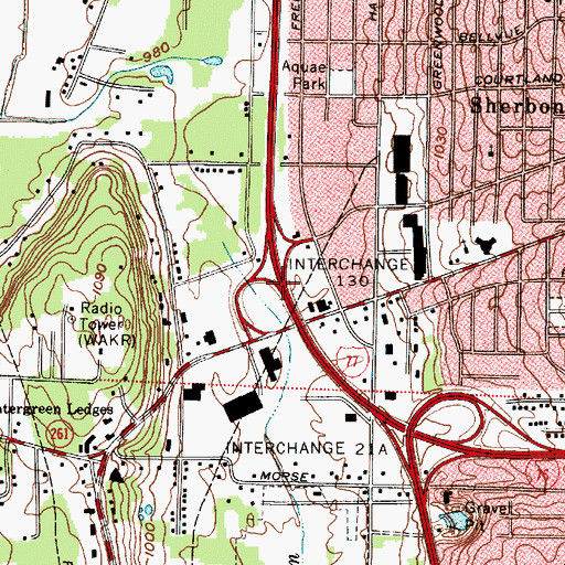 Topographic Map of Interchange 130, OH