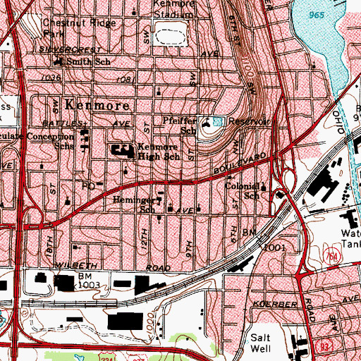 Topographic Map of Halo, OH