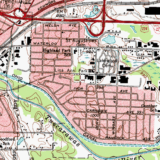Topographic Map of Lisa Ann Park, OH