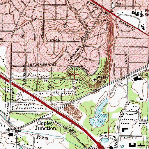 Topographic Map of Frank Boulevard Park, OH