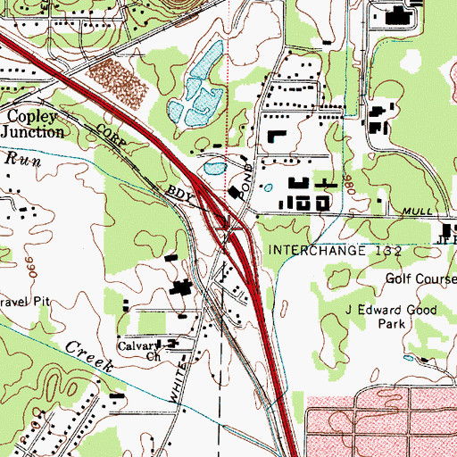 Topographic Map of Interchange 132, OH