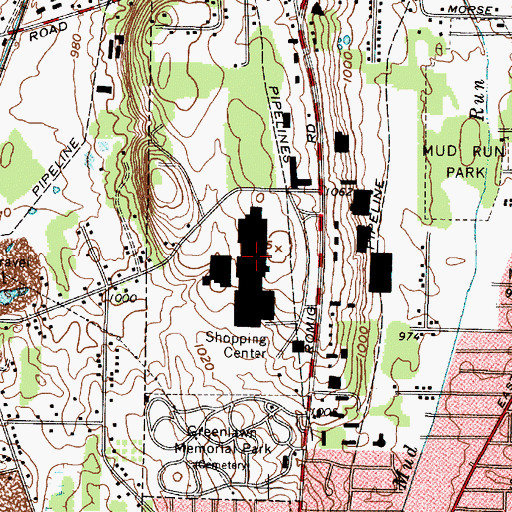 Topographic Map of Rolling Acres Mall Shopping Center, OH