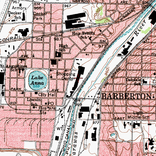 Topographic Map of Magic City Shopping Center, OH