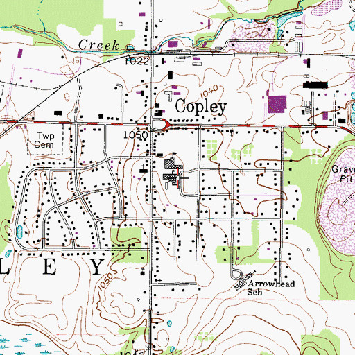 Topographic Map of Copley - Fairlawn Middle School, OH