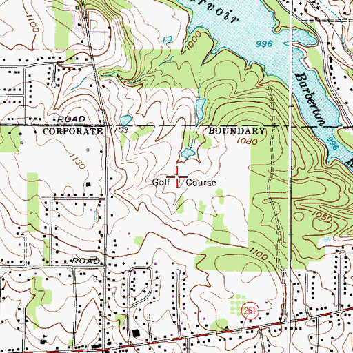 Topographic Map of Loyal Oak Golf Club, OH