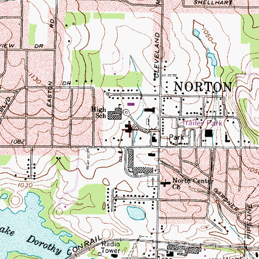 Topographic Map of Norton Intermediate School, OH