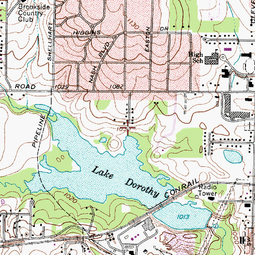 Topographic Map of Columbia Woods Park, OH