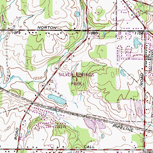 Topographic Map of Silver Springs Park, OH