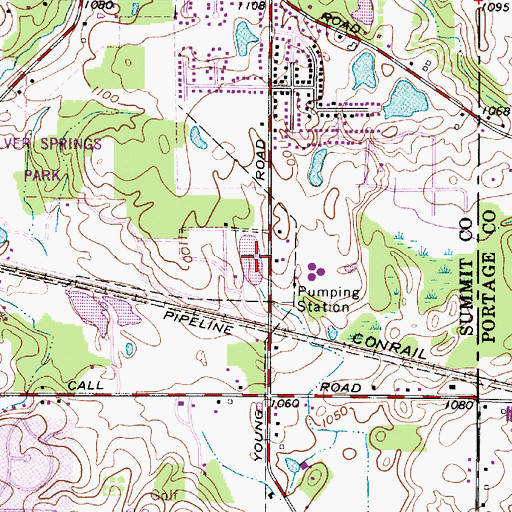 Topographic Map of Heritage Lake, OH
