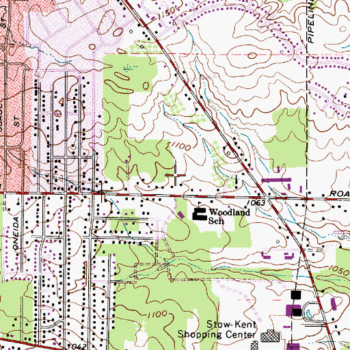 Topographic Map of Oregon Trail Park, OH