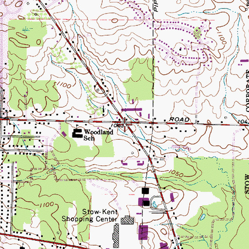 Topographic Map of Oregon Trails Shopping Center, OH