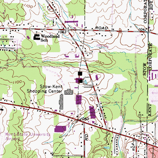 Topographic Map of Fishcreek Plaza Shopping Center, OH