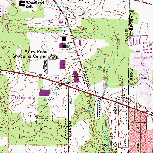 Topographic Map of Click Plaza Shopping Center, OH