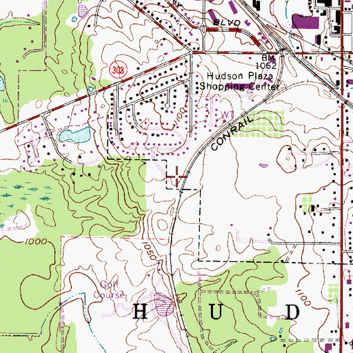 Topographic Map of Cascade Park, OH