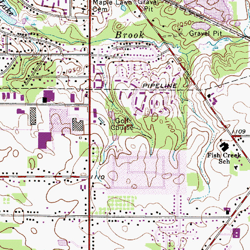 Topographic Map of Leisuretime Golf Course, OH