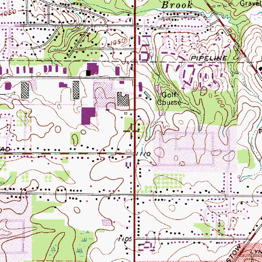 Topographic Map of Ross Commons Shopping Center, OH