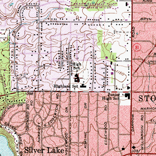 Topographic Map of Lakeview Intermediate School, OH
