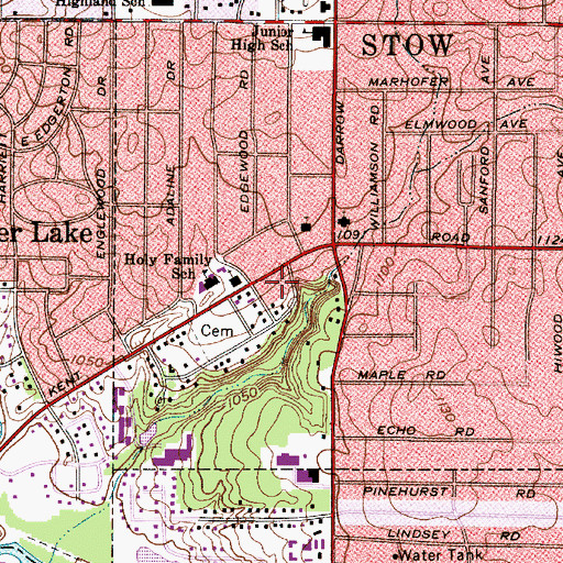 Topographic Map of Colonade Shopping Center, OH