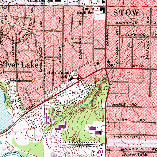 Topographic Map of Holy Family Catholic Church, OH
