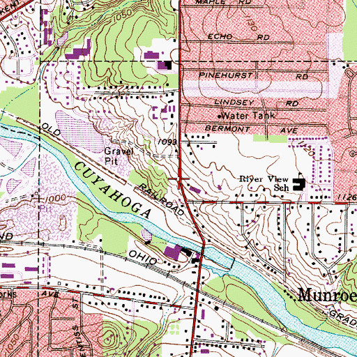 Topographic Map of Silver Valley Shopping Center, OH