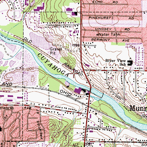 Topographic Map of Damon Park, OH