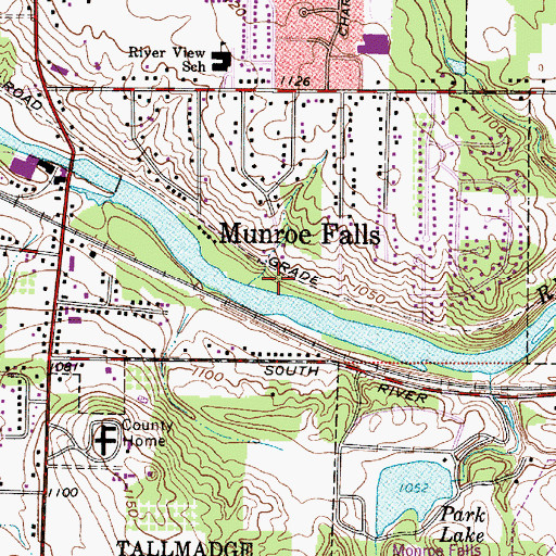 Topographic Map of Riverside Park, OH