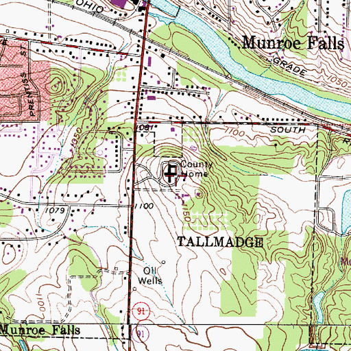 Topographic Map of Summit County Home, OH