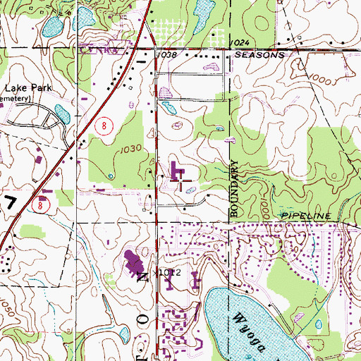 Topographic Map of Cuyahoga Valley Christian Academy, OH