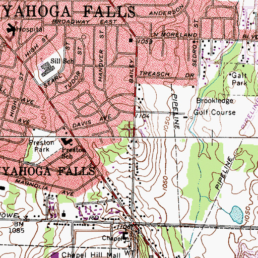 Topographic Map of Indian Mount Park, OH