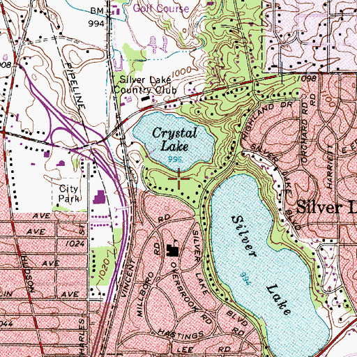 Topographic Map of Crystal Lake Park, OH