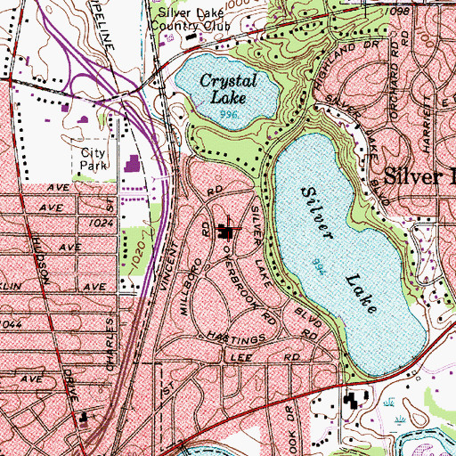 Topographic Map of Silver Lake Elementary School, OH