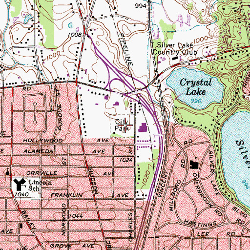 Topographic Map of Ross Park, OH