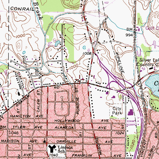 Topographic Map of Graham Square Plaza Shopping Center, OH