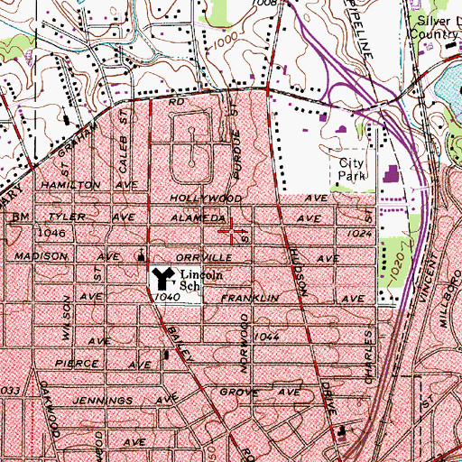 Topographic Map of Linden Park, OH