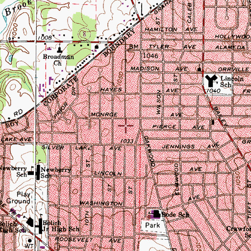 Topographic Map of Lions Park, OH