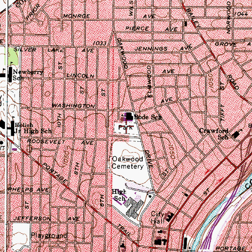 Topographic Map of Harrington Field, OH