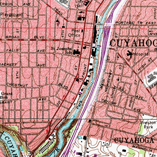 Topographic Map of Saint Joseph Catholic Church, OH