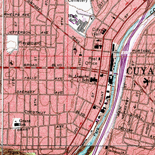 Topographic Map of DeWitt Elementary School, OH