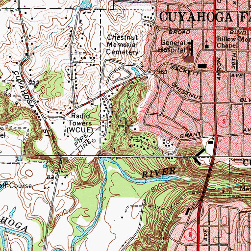Topographic Map of Babb Run Park, OH