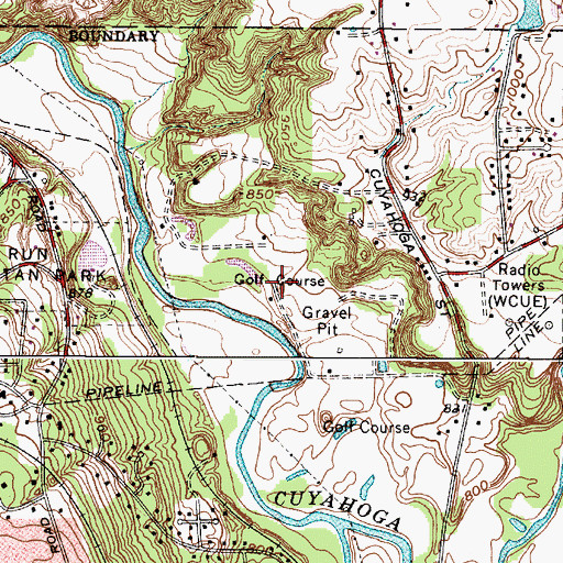 Topographic Map of Valley View Golf Club, OH