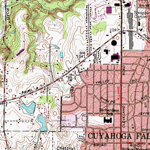 Topographic Map of Valley Vista Park, OH