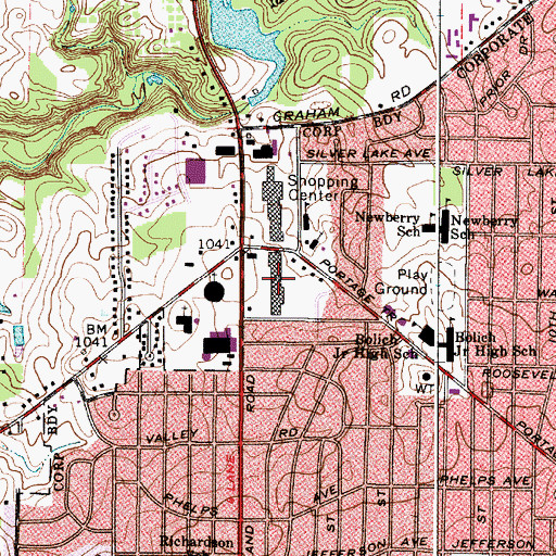 Topographic Map of Greater State Road Shopping Center, OH