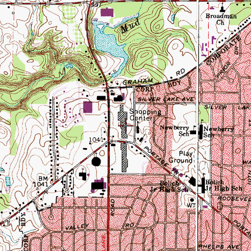 Topographic Map of State Road Mall Shopping Center, OH