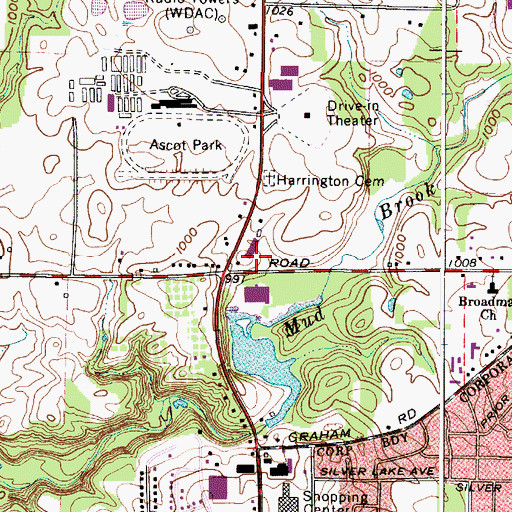 Topographic Map of Northampton Square Shopping Center, OH