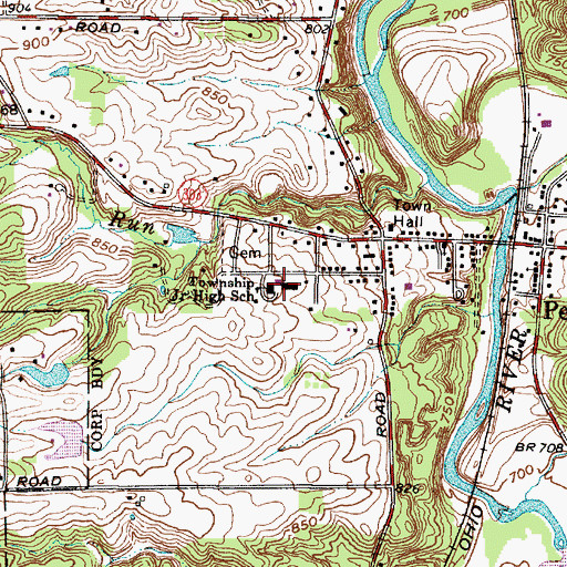 Topographic Map of Woodridge Intermediate Elementary School, OH