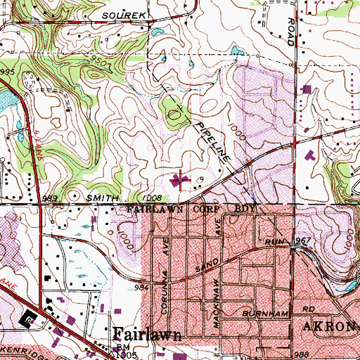 Topographic Map of Herberich Primary School, OH