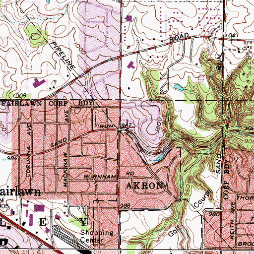 Topographic Map of Wood Park, OH