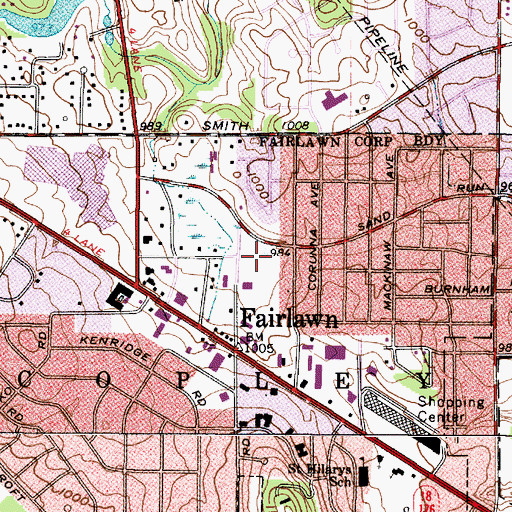 Topographic Map of Croghan Park, OH